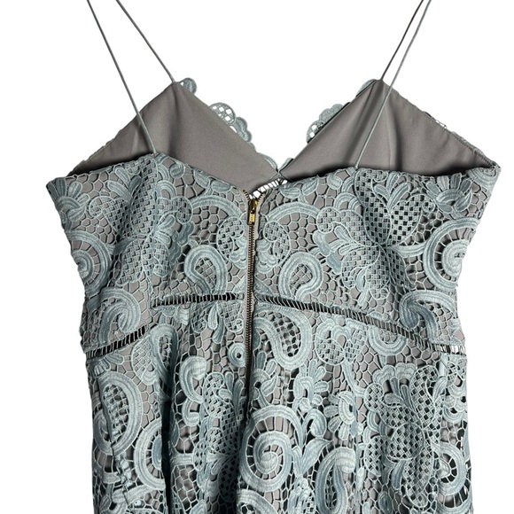 Self-Portrait Blue Lace Dress - Picture 3 of 7